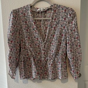Madewell 100% Silk Floral Blouse